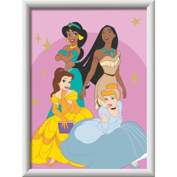 CreArt Kids 18x24cm Disney Prinsesse, Mal efter tal-sæt, Alder 7+, 25843, Ravensburger