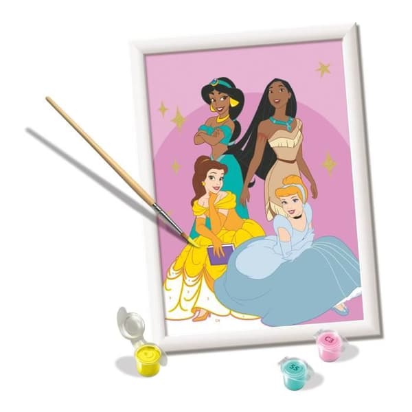 CreArt Kids 18x24cm Disney Prinsesse, Mal efter tal-sæt, Alder 7+, 25843, Ravensburger