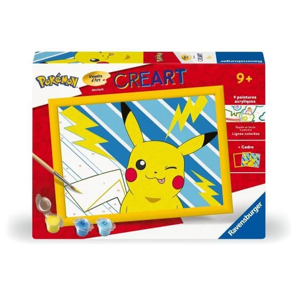 CreArt Kids 18x24cm Pikachu Blixt, Målarset med siffror, Från 7 År, 25905, Ravensburger