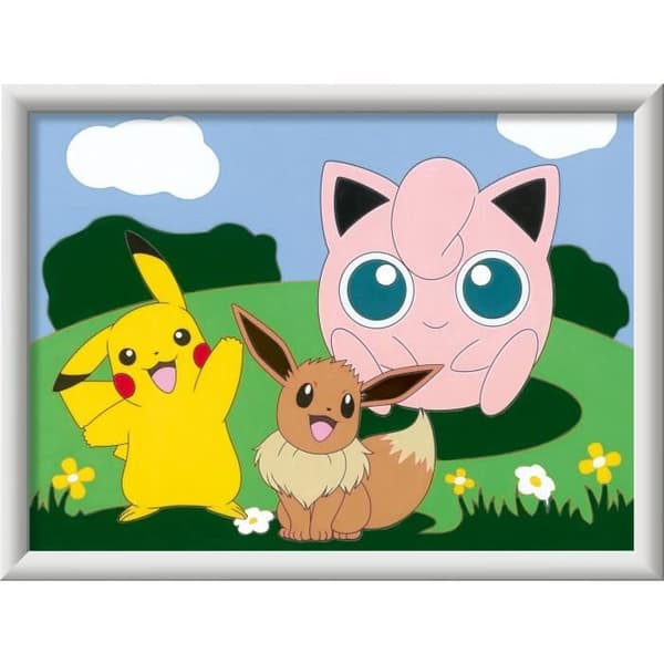 CreArt Kids 18x24cm Pokémon, Mal efter tal-sæt, Kunstnummer, Alder 7+, 25839, Ravensburger