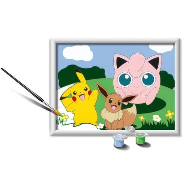 CreArt Kids 18x24cm Pokémon, Mal efter tal-sæt, Kunstnummer, Alder 7+, 25839, Ravensburger