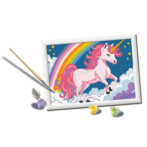 CreArt Kids 18x24cm Neon Enhörning, Måla efter Nummer Kit, Ålder 7+, 25904, Ravensburger