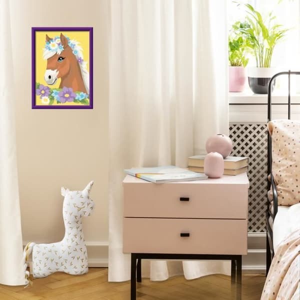CreArt Kids 18x24cm Blommig Häst, Målarset med Nummer, Konstnummer, Ålder 7+, 25906, Ravensburger