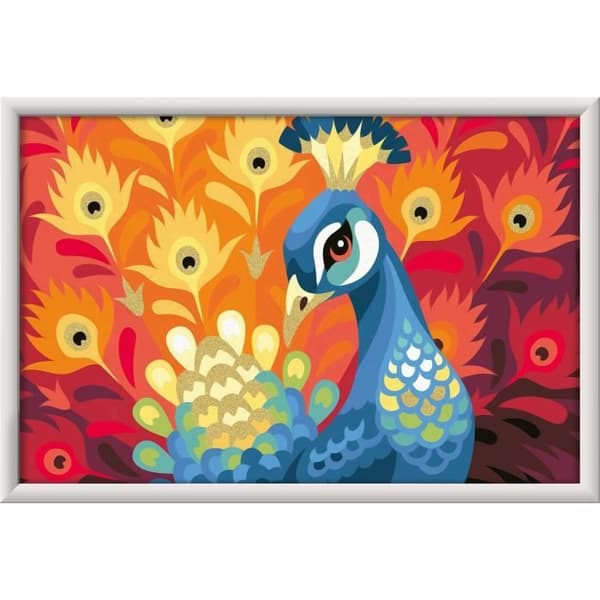 CreArt Kids 31x21cm Riikinkukko, Maalaa numeroiden mukaan -setti, Ikä 9+, 25907, Ravensburger