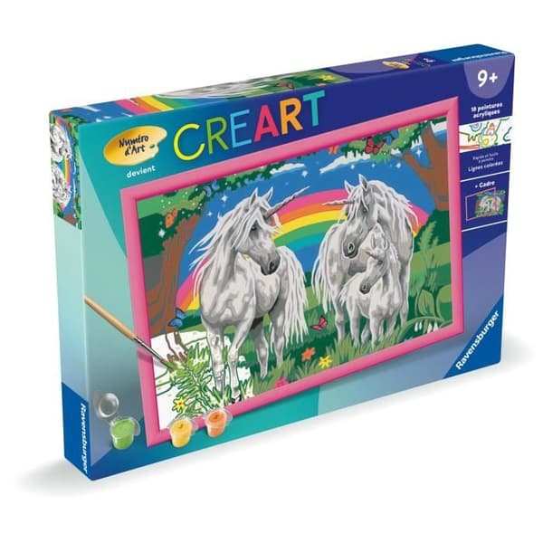 CreArt Kids 31x21cm Yksisarvismaa, Maalaa numeroiden mukaan -setti, Taidenumero, Ikä 9+, 25849, Ravensburger