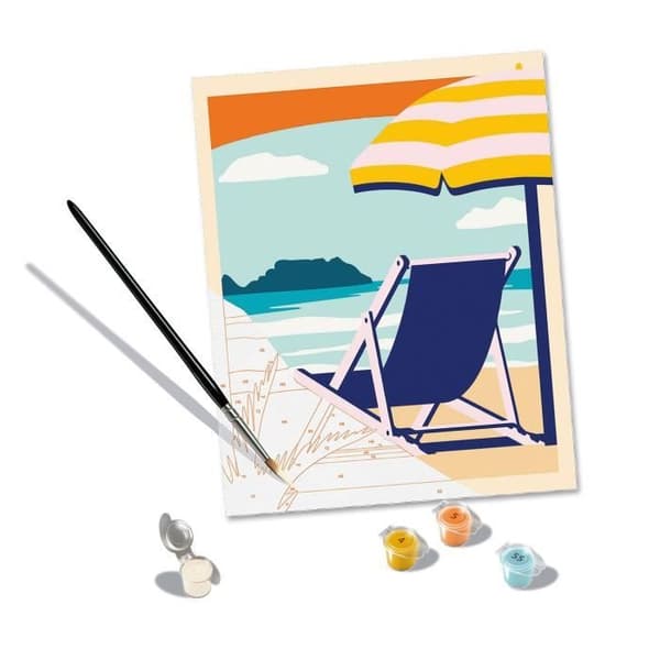 CreArt 24x30 cm Rentoudu rannalla, Aikuisille, Maalaa numeroiden mukaan, 23897, Ravensburger