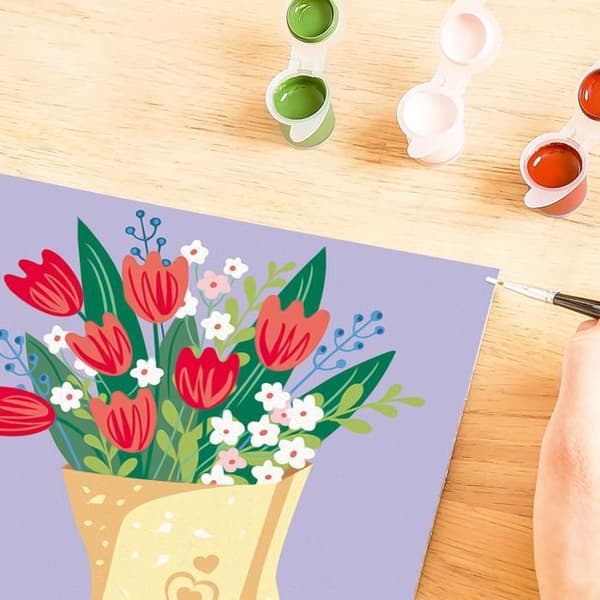 CreArt 20x20 cm Tulipanbuket, Kreativ Fritid, Voksen, Mal efter tal, 25518, Ravensburger