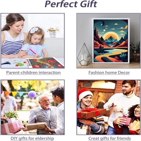 Bomclap Landskap Diamantmålning Kit för vuxna - Diamantkonst DIY Konstmålning till väggdekoration & gåva. Paint - by - Number Kits, Mosaik. (30x40 cm)