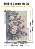 Pikkukuva 3 / 6: Bomclap timanttimaalaus – DIY 5D timanttimaalaus, 30x40cm, tyylikäs valko-musta ruusu - kukka-asetelma