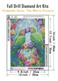 Miniatyrbillede 5 af 6: Bomclap Diamantmaleri – DIY 5D Diamantmaleri, 30x40cm, Farverige papegøjer mellem blomster
