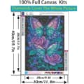 Pikkukuva 5 / 6: Bomclap timanttimaalaus – DIY 5D timanttimaalaus, 30x40cm, maagisia värikkäitä perhosia violettien ruusujen päällä