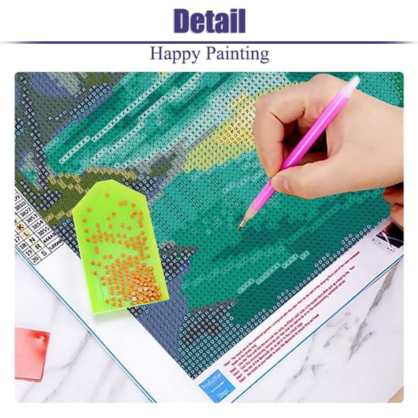 Bomclap Diamantmaleri – DIY 5D Diamantmaleri, 30x40cm, Magisk Kystsø Under Farverig Himmel