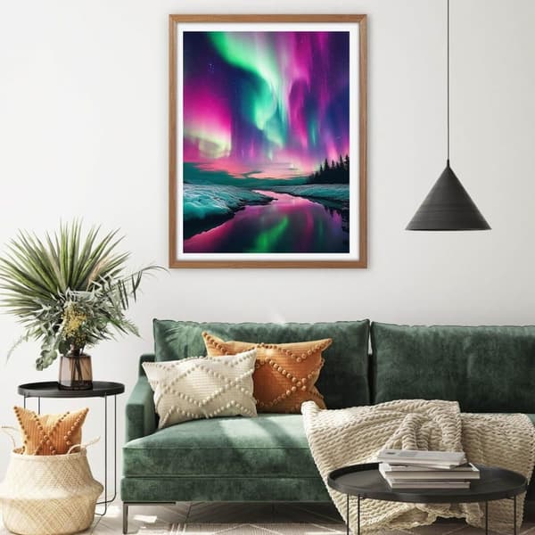 Bomclap Aurora Diamond Art Kit Voksne – Borealis Full Drill Diamond Dots! Rundt 5D diamantmaleri, ædelstenskunst – DIY håndværk