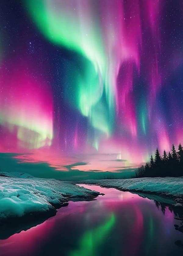 Bomclap Aurora Diamond Art Kit Aikuisille – Borealis Full Drill Diamond Dots! Pyöreä 5D-timanttimaalaus, jalokivitaide – DIY-käsityö