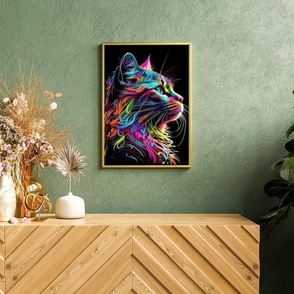 Bomclap timanttimaalaus – DIY 5D timanttimaalaus, 30x40cm, värikäs kissan puoli