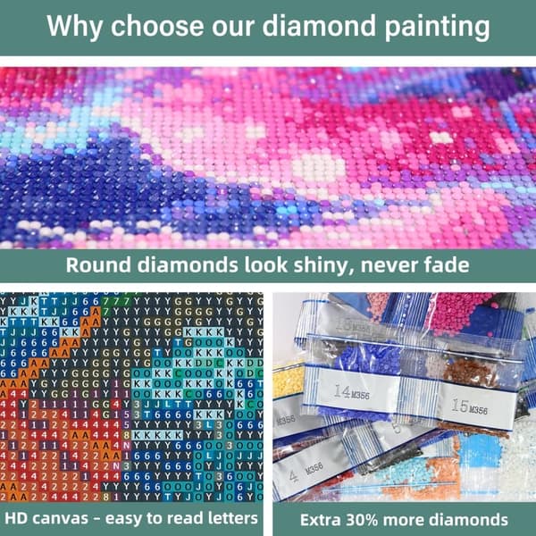 Bomclap Diamond Painting – DIY 5D Diamond Painting, 30x40cm, Farverige undervandsscener med skildpadde og fisk