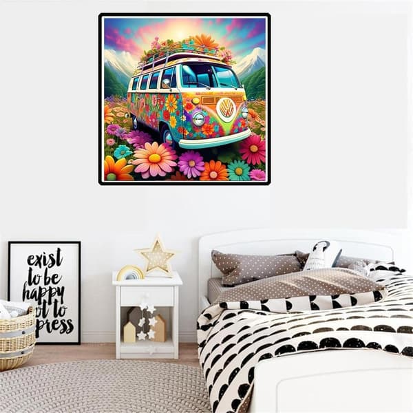 Bomclap Blomsterbuss Diamantkonst - Full Drill 5D Blomster DIY Kit För Vuxna 30x30 cm Hemslöjd Väggdekoration