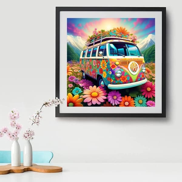 Bomclap Blomsterbuss Diamantkonst - Full Drill 5D Blomster DIY Kit För Vuxna 30x30 cm Hemslöjd Väggdekoration