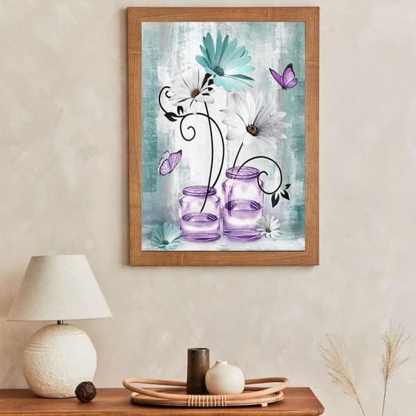 Bomclap Daisy Diamond Art Kit Aikuiset – Maalaismainen kukka Full Drill Diamond Dots! Pyöreä 5D-timanttimaalaus, jalokivitaide – DIY-käsityö