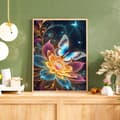 Miniatyrbillede 1 af 7: Bomclap Diamond Painting – DIY 5D Diamond Painting, 30x40cm, Magiske Farverige Sommerfugle over Glødende Blomster