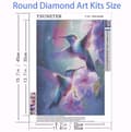 Pikkukuva 4 / 7: Bomclap Hummingbird Diamond Art Kit Aikuiset – Birds Round Full Drill Diamond Painting! Jalokivitaide – DIY 5D Diamond Dots, taide ja kodin sisustus