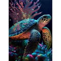 Miniatyrbillede 3 af 7: Bomclap diamantmaleri – DIY 5D diamantmaleri, 30x40cm, farverig skildpadde i magisk undervandsverden