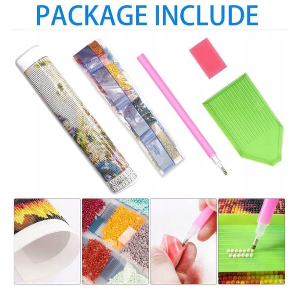 Bomclap Moon Tree Diamond Art Kit Voksne – Rund fuld bore diamantmaleri! Ædelstenskunst – DIY 5D Diamant Prikker, Rulle Dekoration