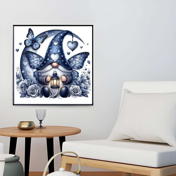 Bomclap Joulupukki Timanttitaide Aloittelija - 5D perhonen DIY-sarja 30x30 cm Käsityö Seinäkoristelu Meditatiivinen taide