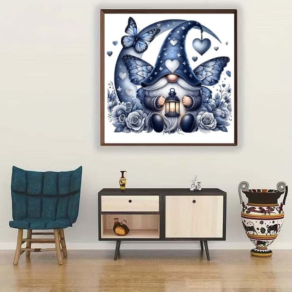 Bomclap Joulupukki Timanttitaide Aloittelija - 5D perhonen DIY-sarja 30x30 cm Käsityö Seinäkoristelu Meditatiivinen taide