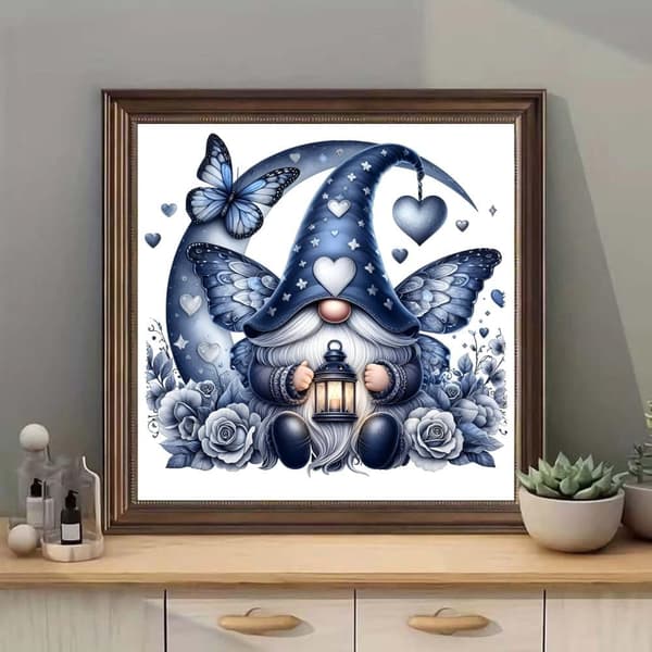 Bomclap Joulupukki Timanttitaide Aloittelija - 5D perhonen DIY-sarja 30x30 cm Käsityö Seinäkoristelu Meditatiivinen taide