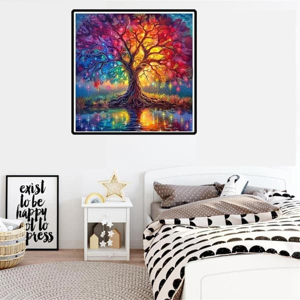 Bomclap Tree of Life -timanttimaalaus - 5D täysi pora symbolinen taide 30x30 cm DIY-käsityösarja seinäkoriste