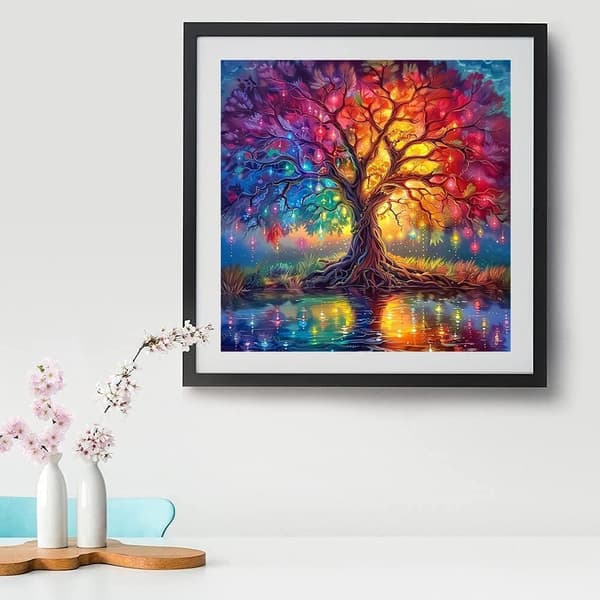 Bomclap Tree of Life -timanttimaalaus - 5D täysi pora symbolinen taide 30x30 cm DIY-käsityösarja seinäkoriste
