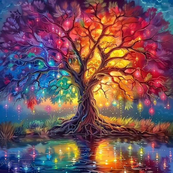 Bomclap Tree of Life -timanttimaalaus - 5D täysi pora symbolinen taide 30x30 cm DIY-käsityösarja seinäkoriste