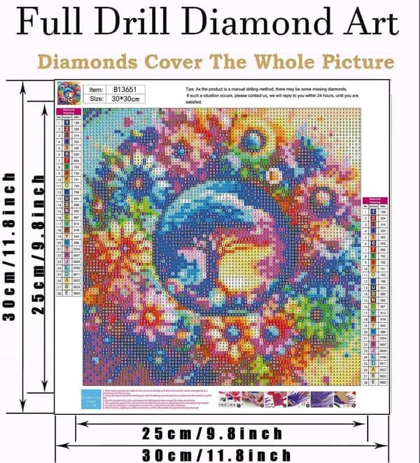 Bomclap Elämän Puu Kukat Timanttitaide - 5D Kukkasuunnittelu DIY-sarja 30x30 cm Kasvitieteellinen Seinäkoriste Lahja