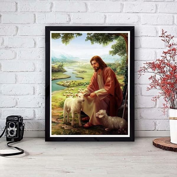 Bomclap Jesus Diamond Art Voksen - 5D Kristus Fuld Drill DIY Kit 30x40 cm Religiøs Kunsthåndværk Gave
