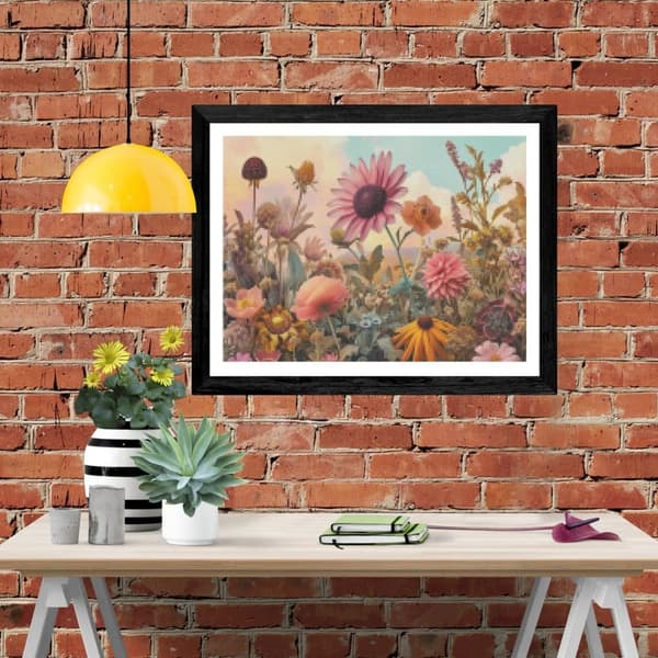 Bomclap diamantmaleri – DIY 5D diamantmaleri, 30x40cm, farverige blomster under morgenhimlens sødme