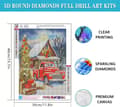 Miniatyrbillede 4 af 6: bomclap jule lastbil diamant kunst - 5d rød lastbil fuld boremaskine DIY kit 30x40 cm julepynt kunsthåndværk