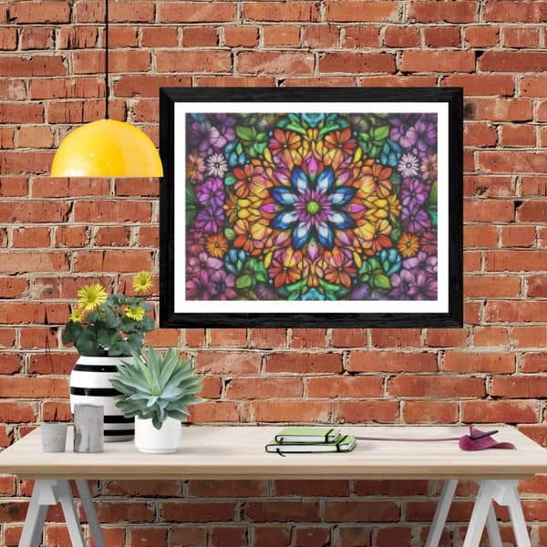 Bomclap timanttimaalaus – DIY 5D timanttimaalaus, 30x40cm, värikäs kukkamandali