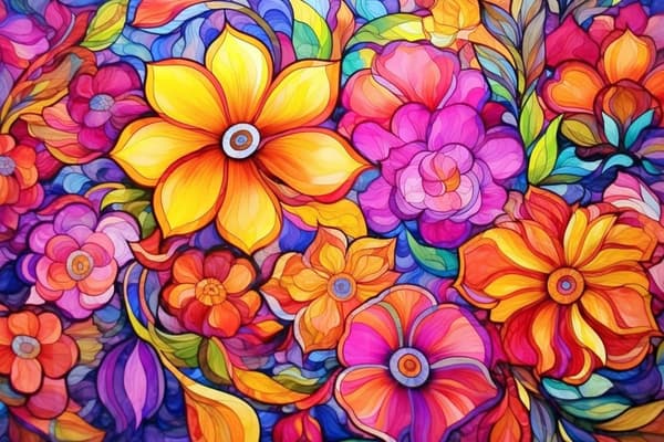 Bomclap Timanttimaalaus – DIY 5D Timanttimaalaus, 30x40cm, Värikkäät Kukat Kokoelma