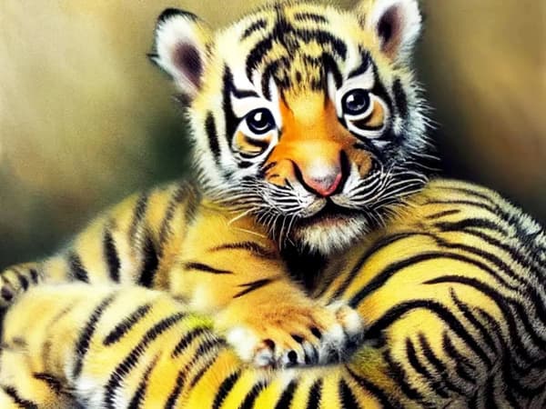 Bomclap timanttimaalaus – DIY 5D timanttimaalaus, 30x40cm, kiehtova Tiger Cal
