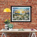 Miniatyrbillede 2 af 5: Bomclap diamantmaleri – DIY 5D diamantmaleri, 30x40cm, solnedgangsglasmaleri med lignende kamille