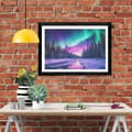 Pikkukuva 2 / 5: Bomclap timanttimaalaus – DIY 5D timanttimaalaus, 30x40cm, taianomaisia pohjoistulia lumen peittämän metsän yllä