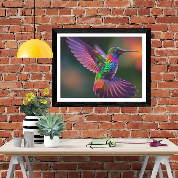 Bomclap timanttimaalaus – DIY 5D timanttimaalaus, 30x40cm, värikäs kolibri Flygtissä