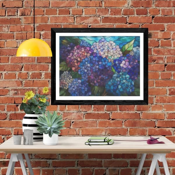 Bomclap Diamond Painting – DIY 5D Diamantmålning, 30x40cm, Färgsprakande Glasmåleri av Hortensier