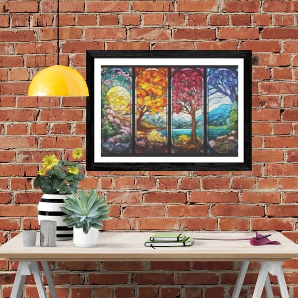 Bomclap Diamond Painting – DIY 5D Diamond Painting, 30x40cm, Farverigt glasmaleri Seriøst: Seasons