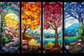 Miniatyrbillede 1 af 5: Bomclap Diamond Painting – DIY 5D Diamond Painting, 30x40cm, Farverigt glasmaleri Seriøst: Seasons