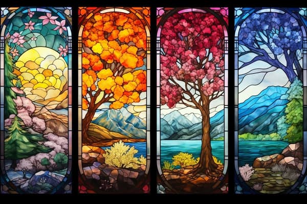 Bomclap Diamond Painting – DIY 5D Diamond Painting, 30x40cm, Farverigt glasmaleri Seriøst: Seasons