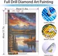 Pikkukuva 2 / 8: Bomclap Maastopyyntö Diamanttiaset Aikuille - Täydellinen Drill, Vuoristo järvi taivas maiseman diamantti maalaus. Kristalli rhinestone Gem Art, DIY -