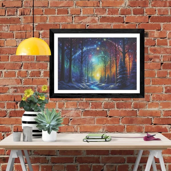 Bomclap Diamond Painting – DIY 5D Diamantmålning, 30x40cm, Magisk Snöklädd Skog under Stjärnklotets Glans