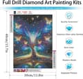 Miniatyrbillede 4 af 7: Bomclap Diamantmaleri – DIY 5D Diamantmaleri, 30x40cm, Magisk Verdenstræ med Farverige Sommerfugle